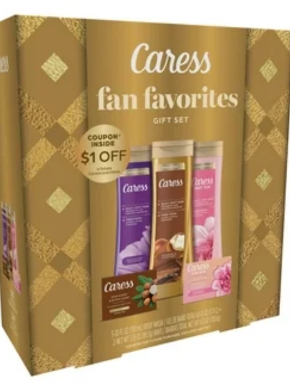 Caress Fan Favorites Gift Set 5pc Body Wash Bar Soap Shea Butter Daily Silk New
